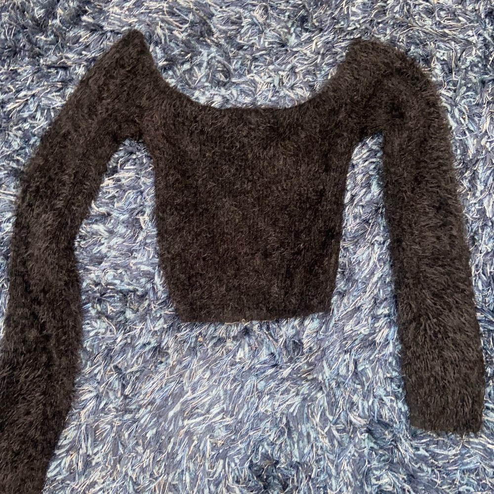 Furry crop sweater